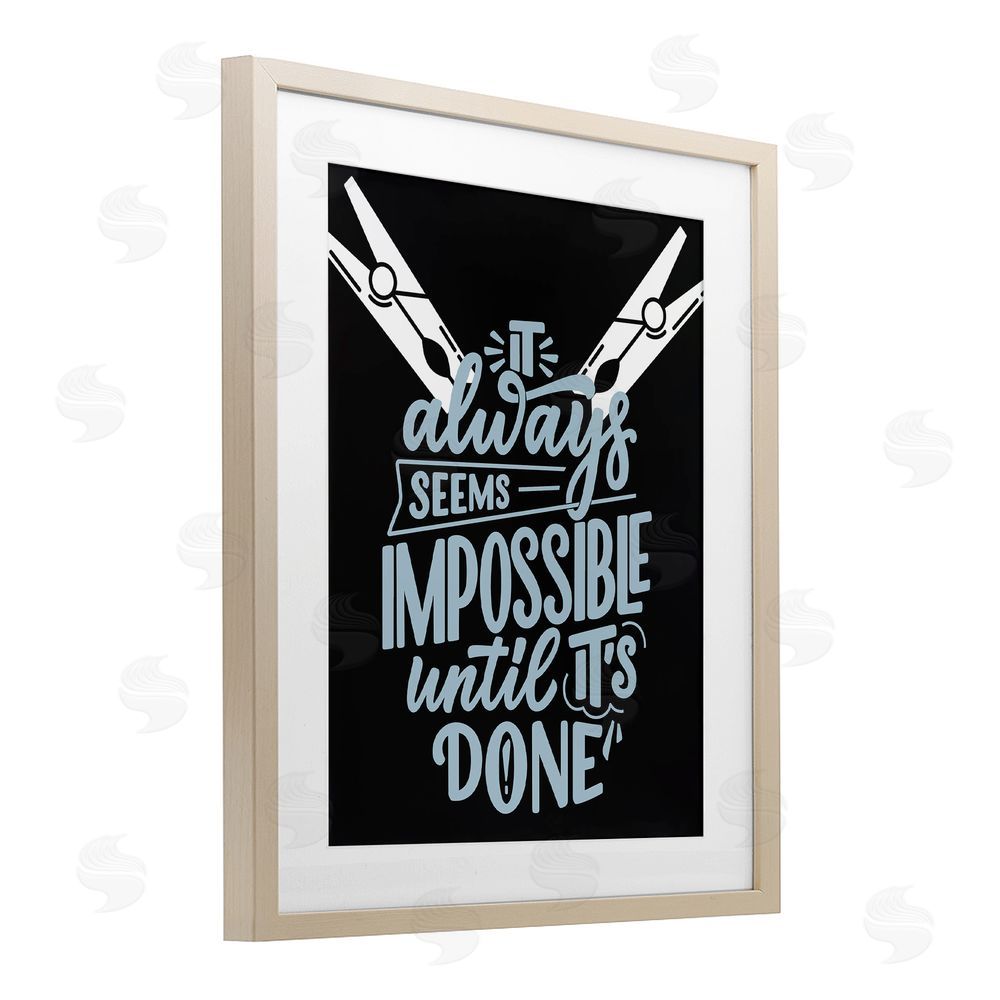 Jesse Keith Impossible Until It's Done Brown Framed Print Under Glass Wall Art