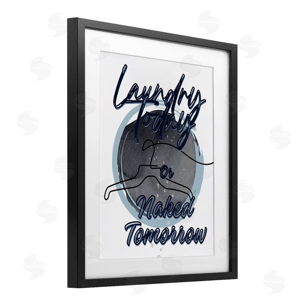 Jesse Keith Laundry Phrase with Hanger Contour Black Framed Print Under Glass Wall Art