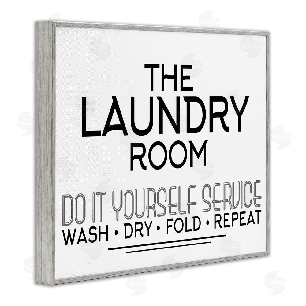 Kim Allen Do It Yourself Laundry Minimal Gray Framed Giclee Print Wall Art