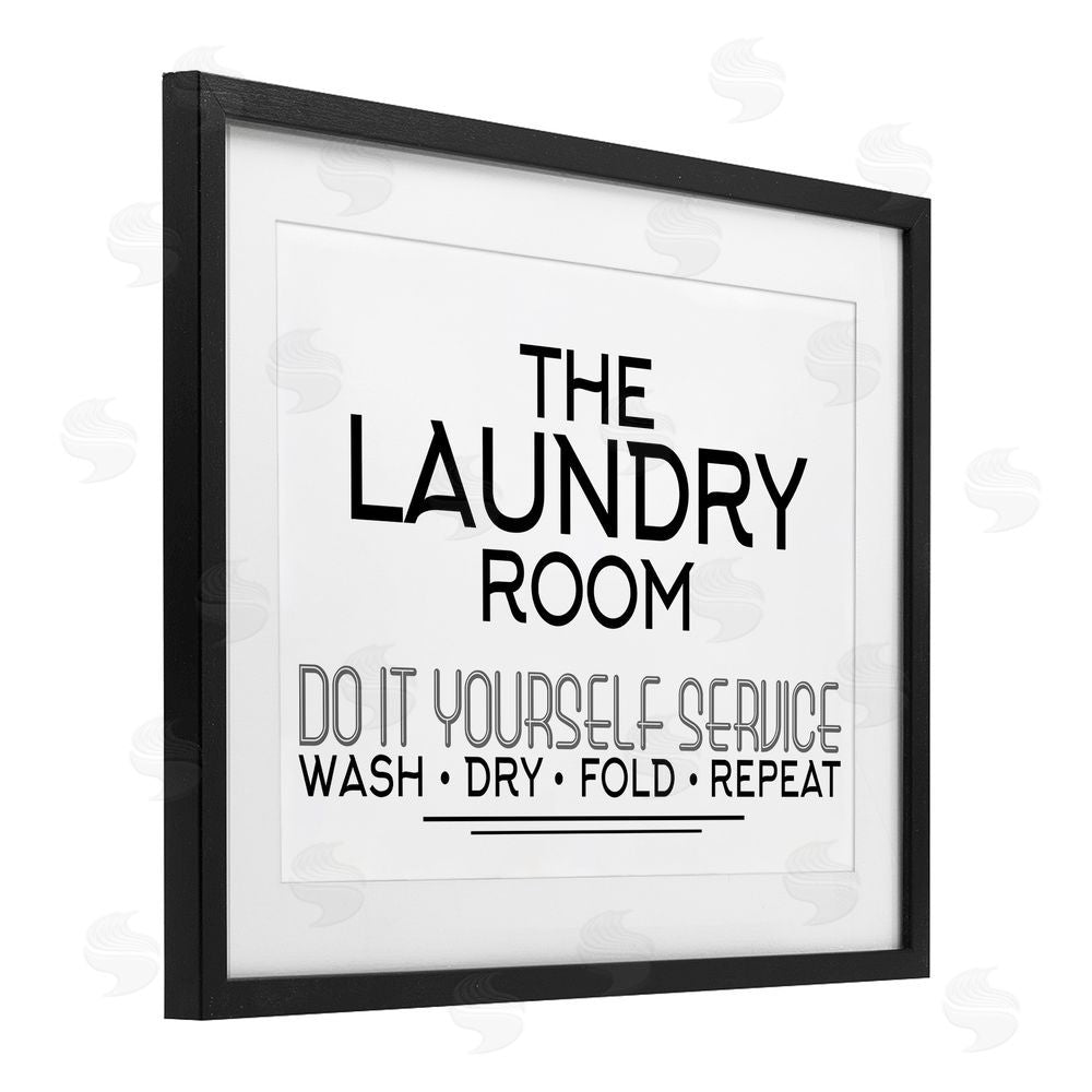Kim Allen Do It Yourself Laundry Minimal Black Framed Print Under Glass Wall Art