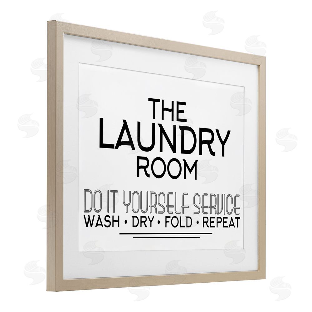 Kim Allen Do It Yourself Laundry Minimal Brown Framed Print Under Glass Wall Art