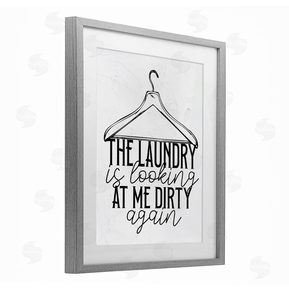 Kim Allen Laundry Is Looking At Me Dirty Gray Framed Print Under Glass Wall Art