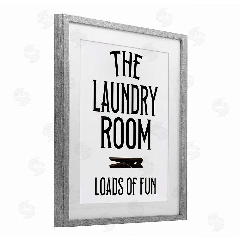 Kim Allen Loads Of Fun Clothespin Gray Framed Print Under Glass Wall Art