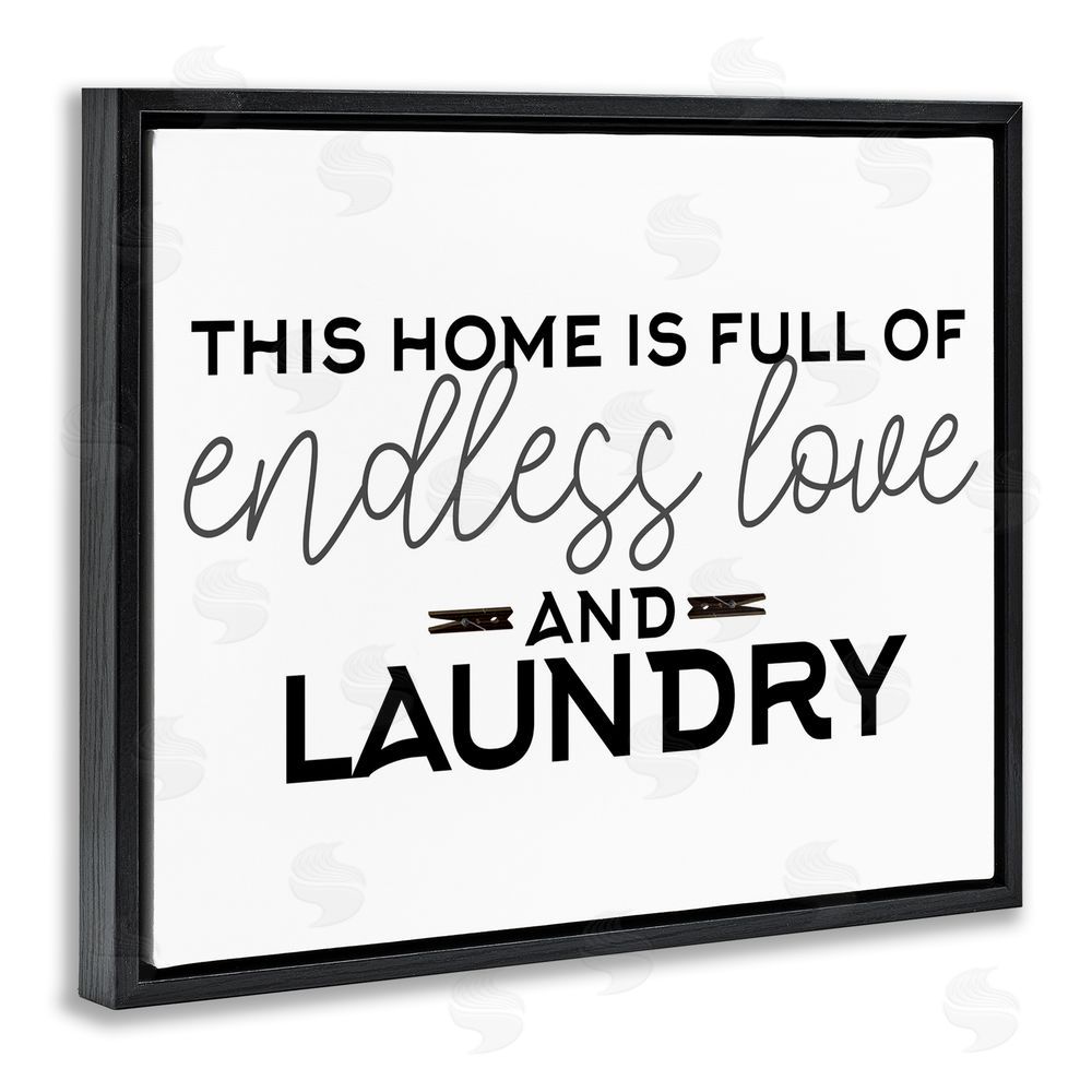 Kim Allen Endless Love & Laundry Minimal Black Floating Frame Canvas Wall Art Print