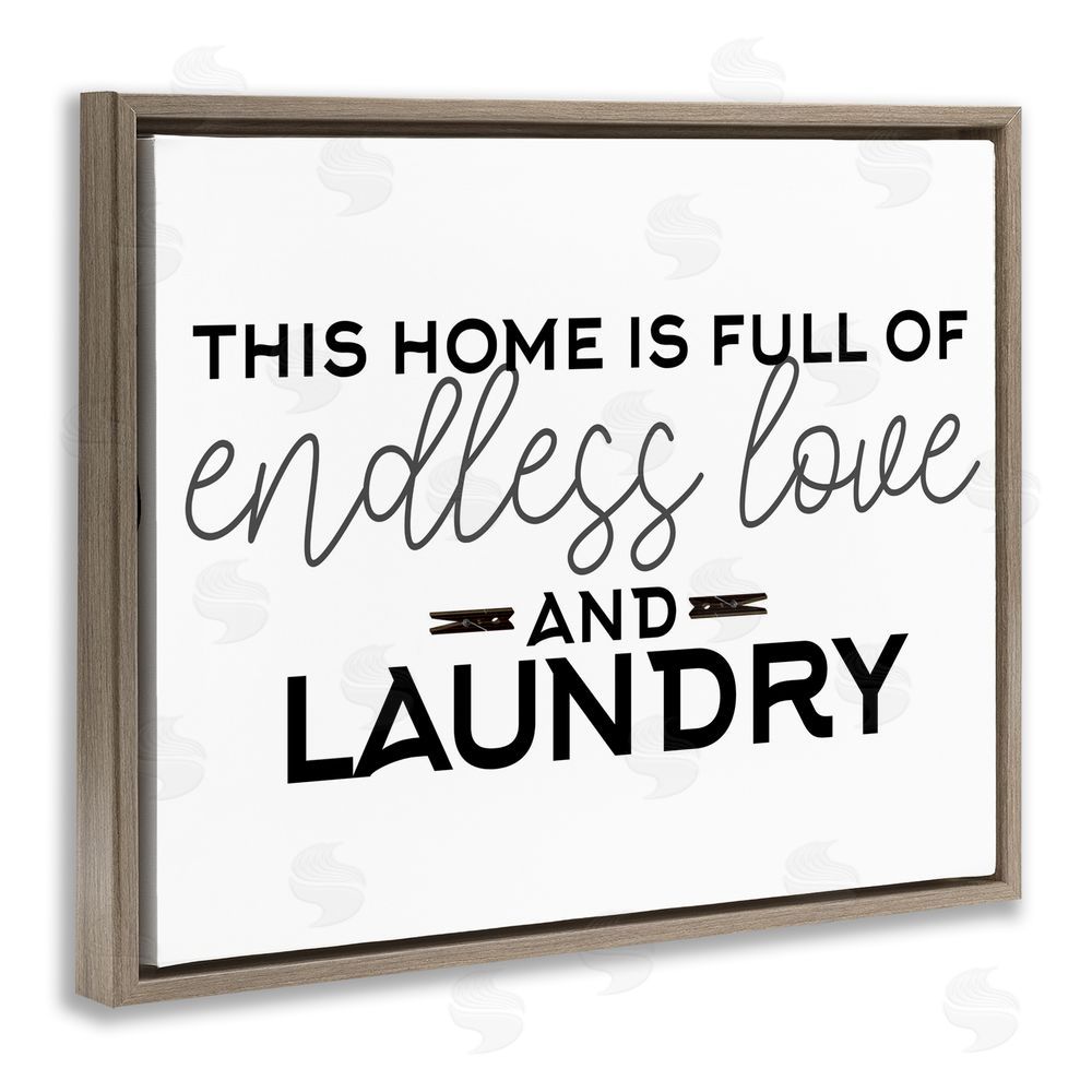 Kim Allen Endless Love & Laundry Minimal Brown Floating Frame Canvas Wall Art Print