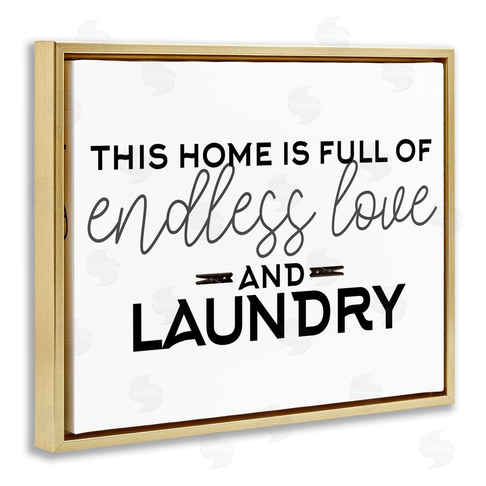Kim Allen Endless Love & Laundry Minimal Gold Floating Frame Canvas Wall Art Print