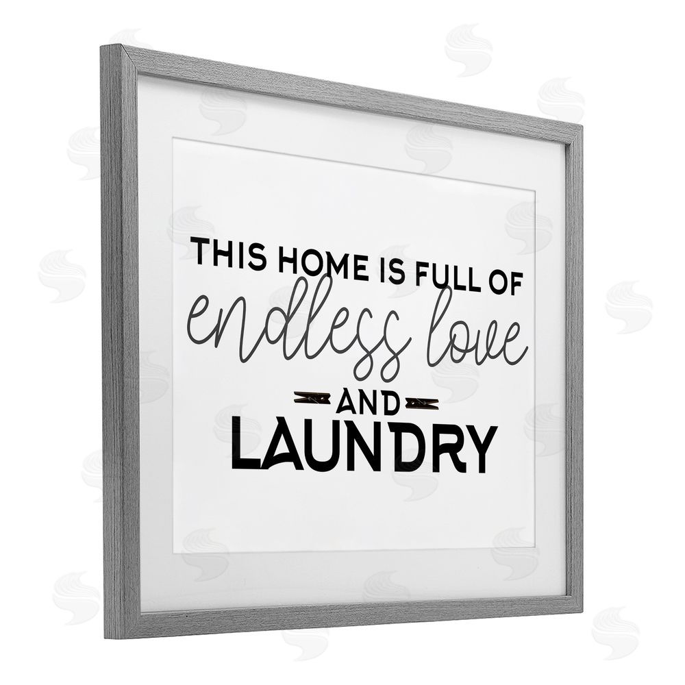 Kim Allen Endless Love & Laundry Minimal Gray Framed Print Under Glass Wall Art