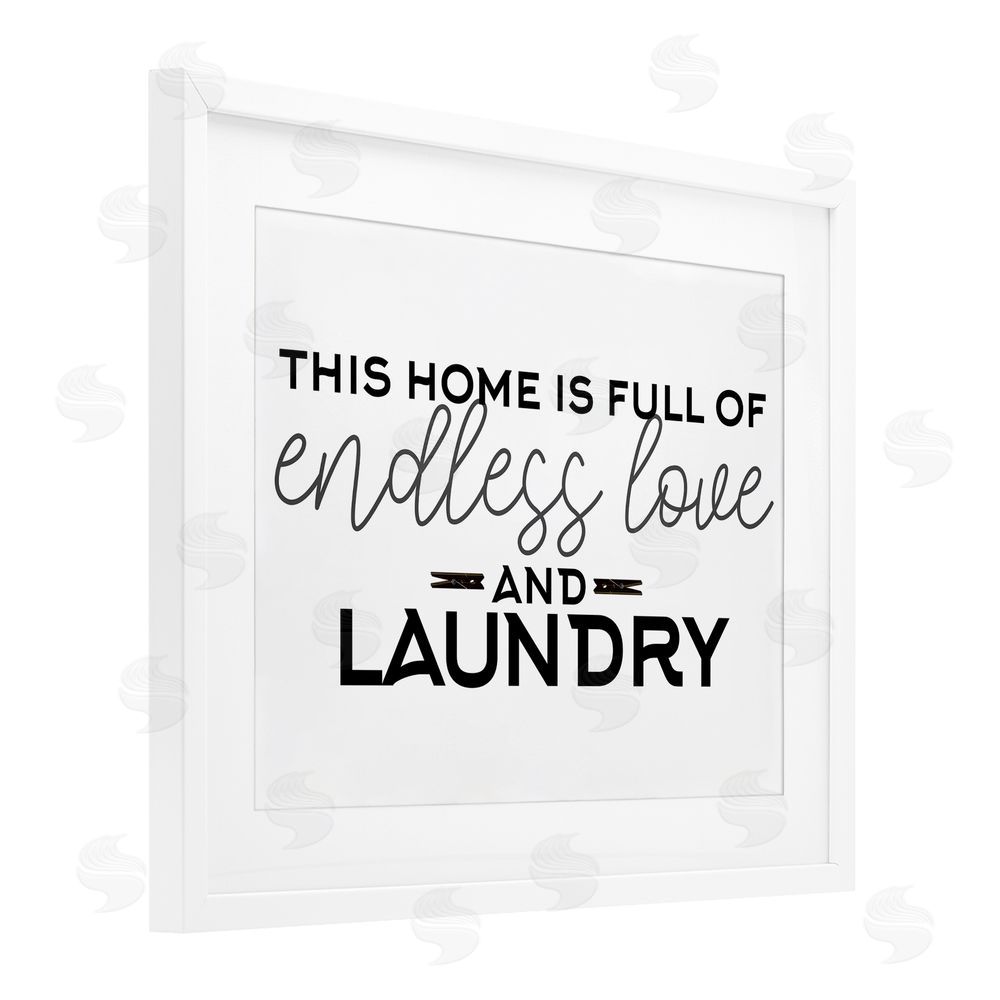 Kim Allen Endless Love & Laundry Minimal White Framed Print Under Glass Wall Art