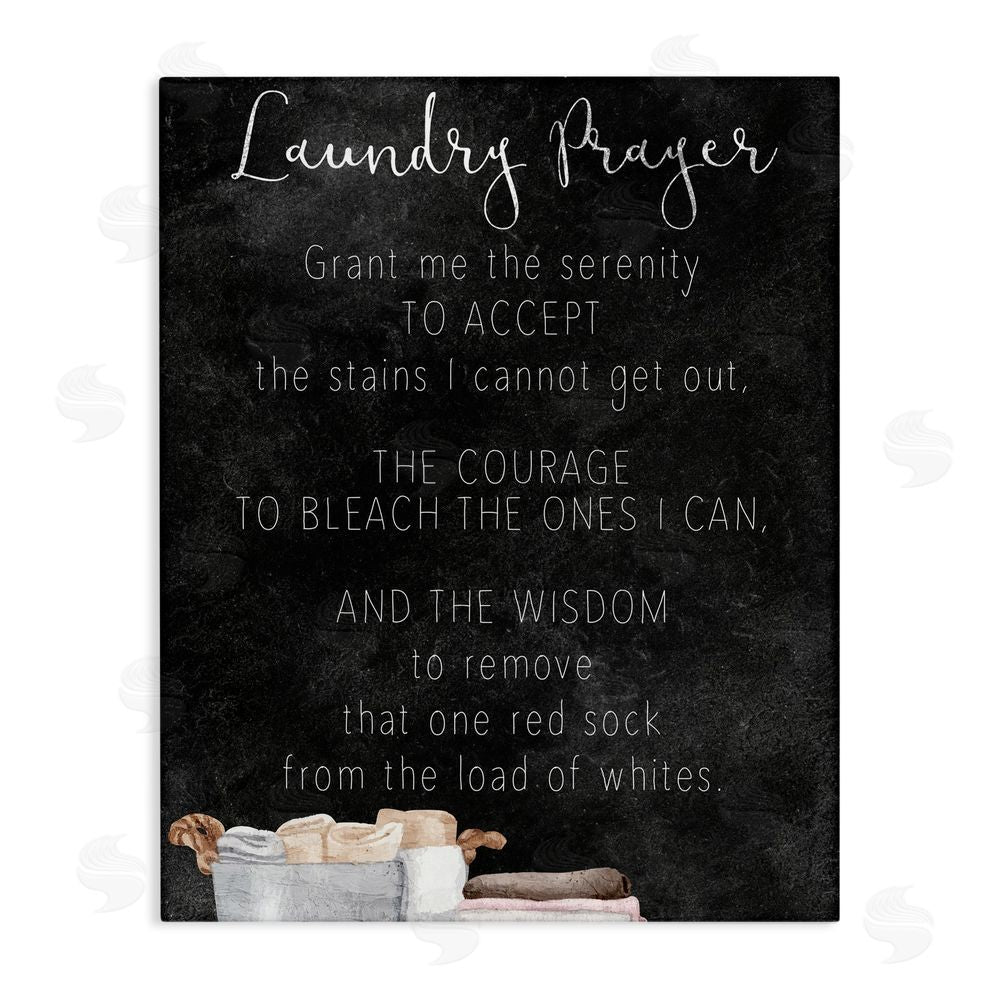 Kim Allen Accept The Stains Laundry Prayer Stretched Canvas Wall Art Print