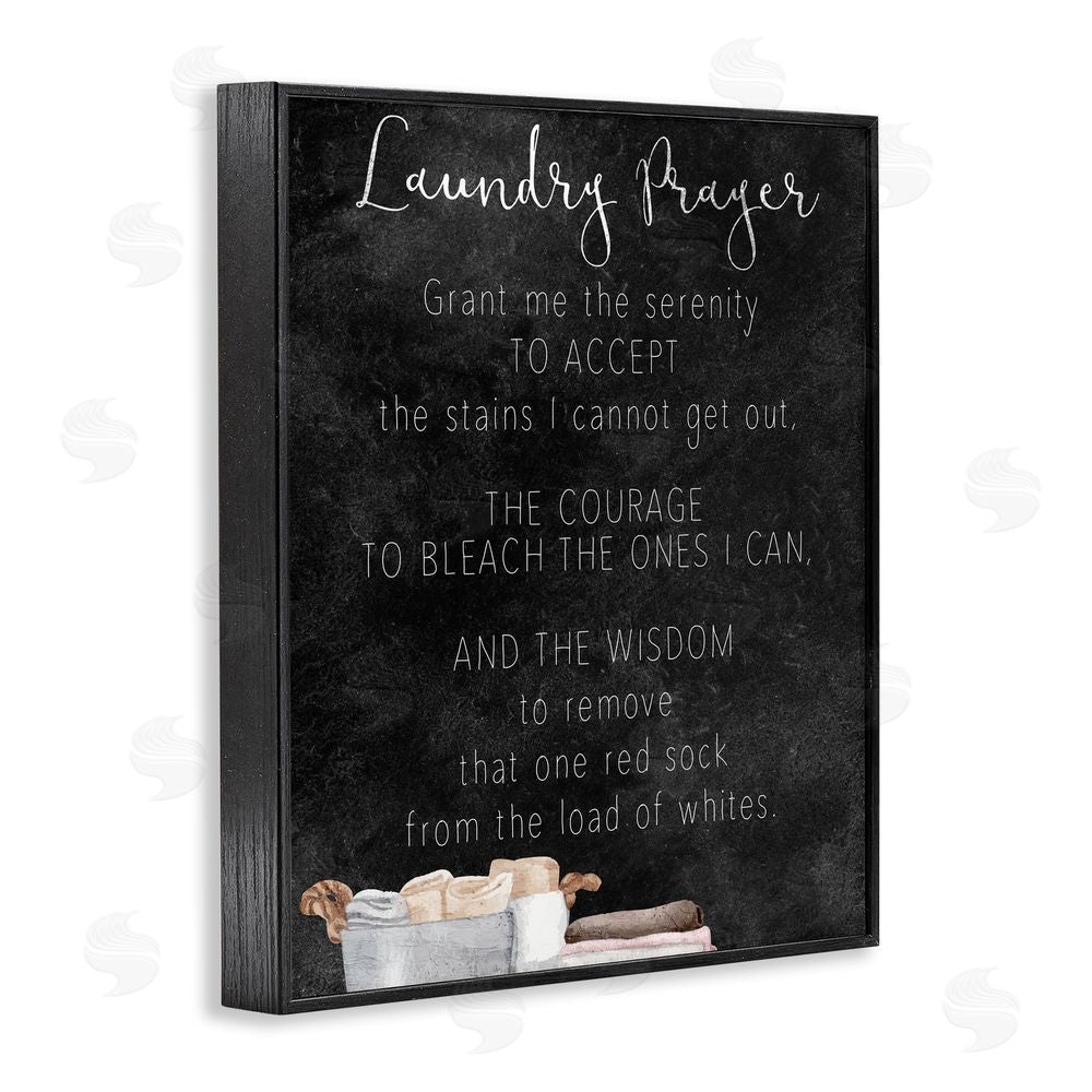 Kim Allen Accept The Stains Laundry Prayer Black Framed Giclee Print Wall Art