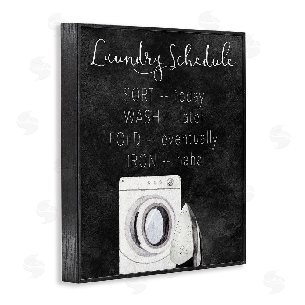 Kim Allen Lazy Laundry Schedule Humor Black Framed Giclee Print Wall Art