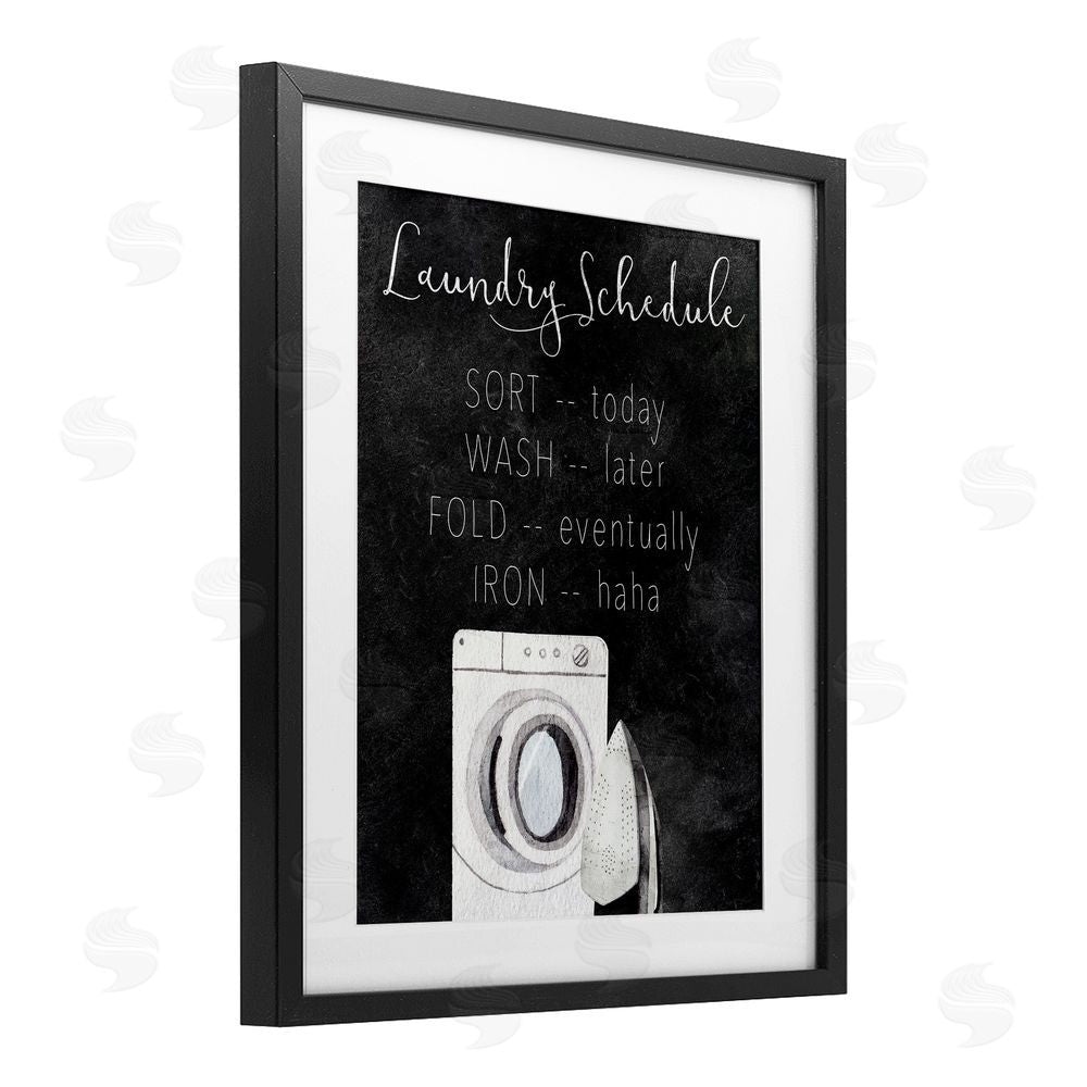 Kim Allen Lazy Laundry Schedule Humor Black Framed Print Under Glass Wall Art