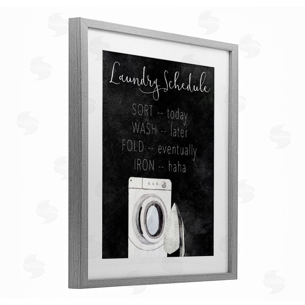 Kim Allen Lazy Laundry Schedule Humor Gray Framed Print Under Glass Wall Art