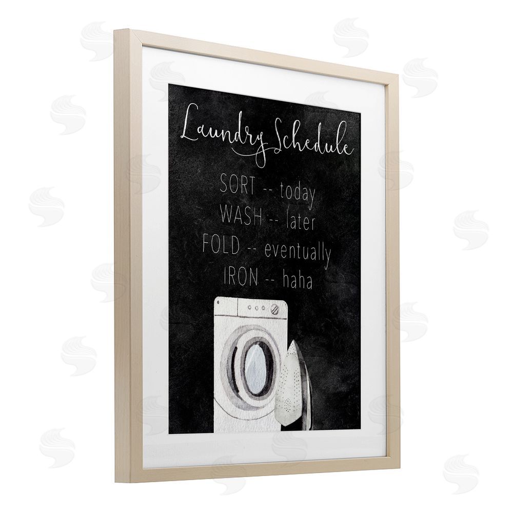 Kim Allen Lazy Laundry Schedule Humor Brown Framed Print Under Glass Wall Art