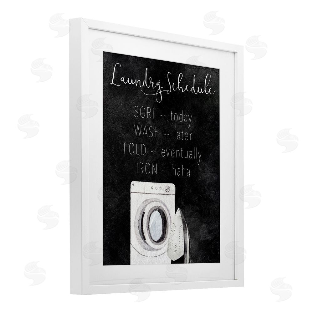 Kim Allen Lazy Laundry Schedule Humor White Framed Print Under Glass Wall Art