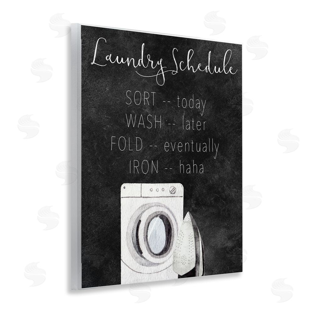 Kim Allen Lazy Laundry Schedule Humor Wooden Wall Plaque Art Print