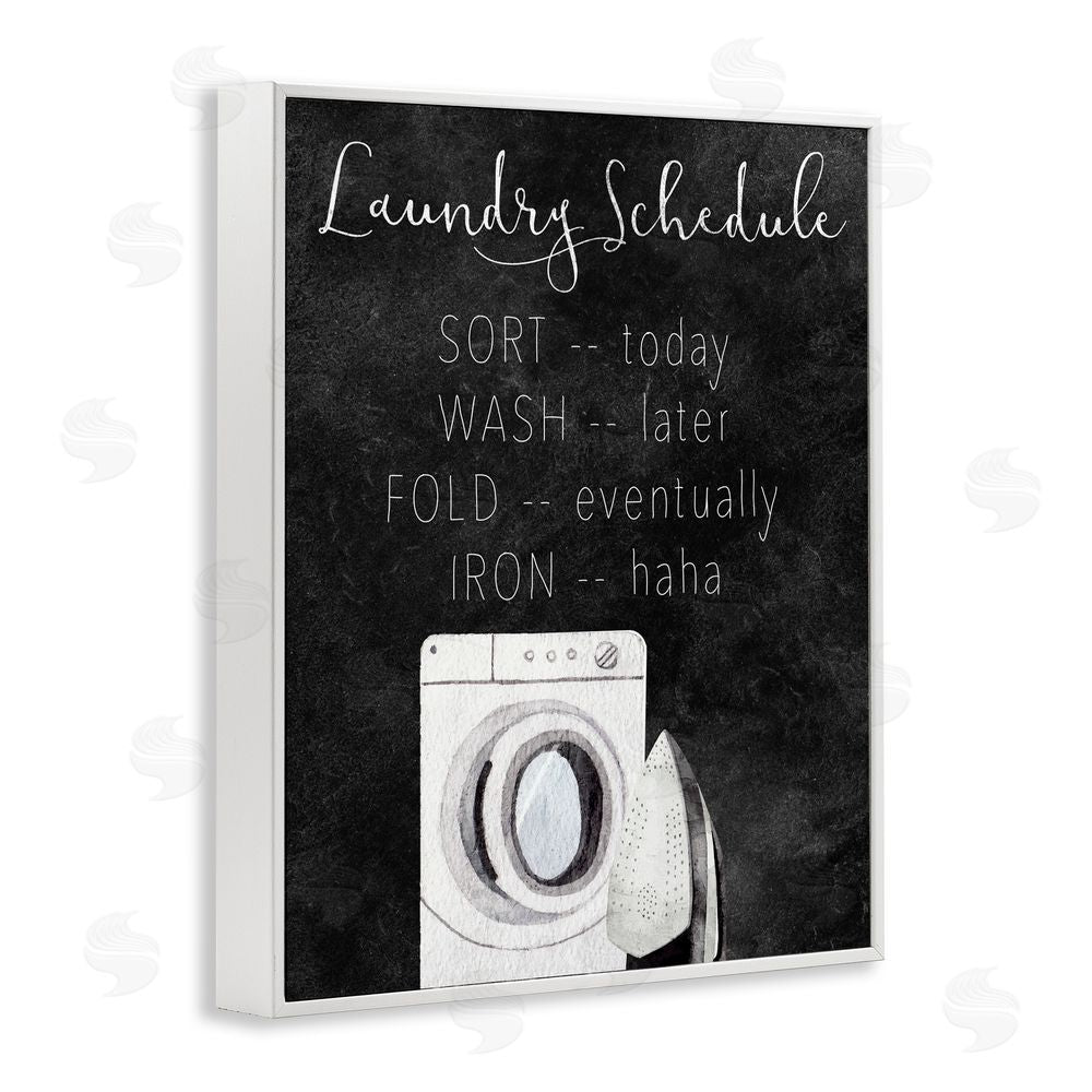 Kim Allen Lazy Laundry Schedule Humor White Framed Giclee Print Wall Art