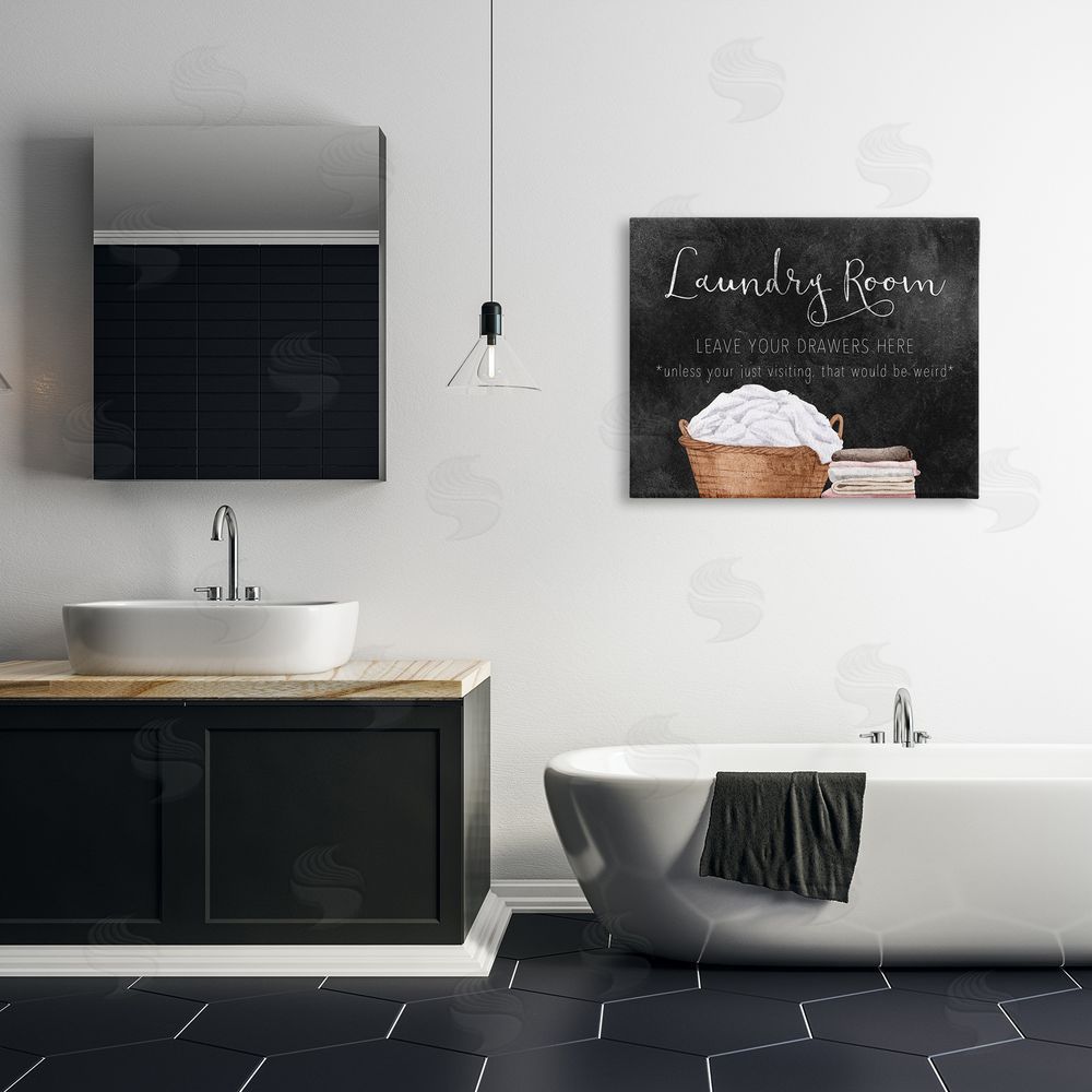 Kim Allen Leave Your Drawers Laundry Stretched Canvas Wall Art Print in Room