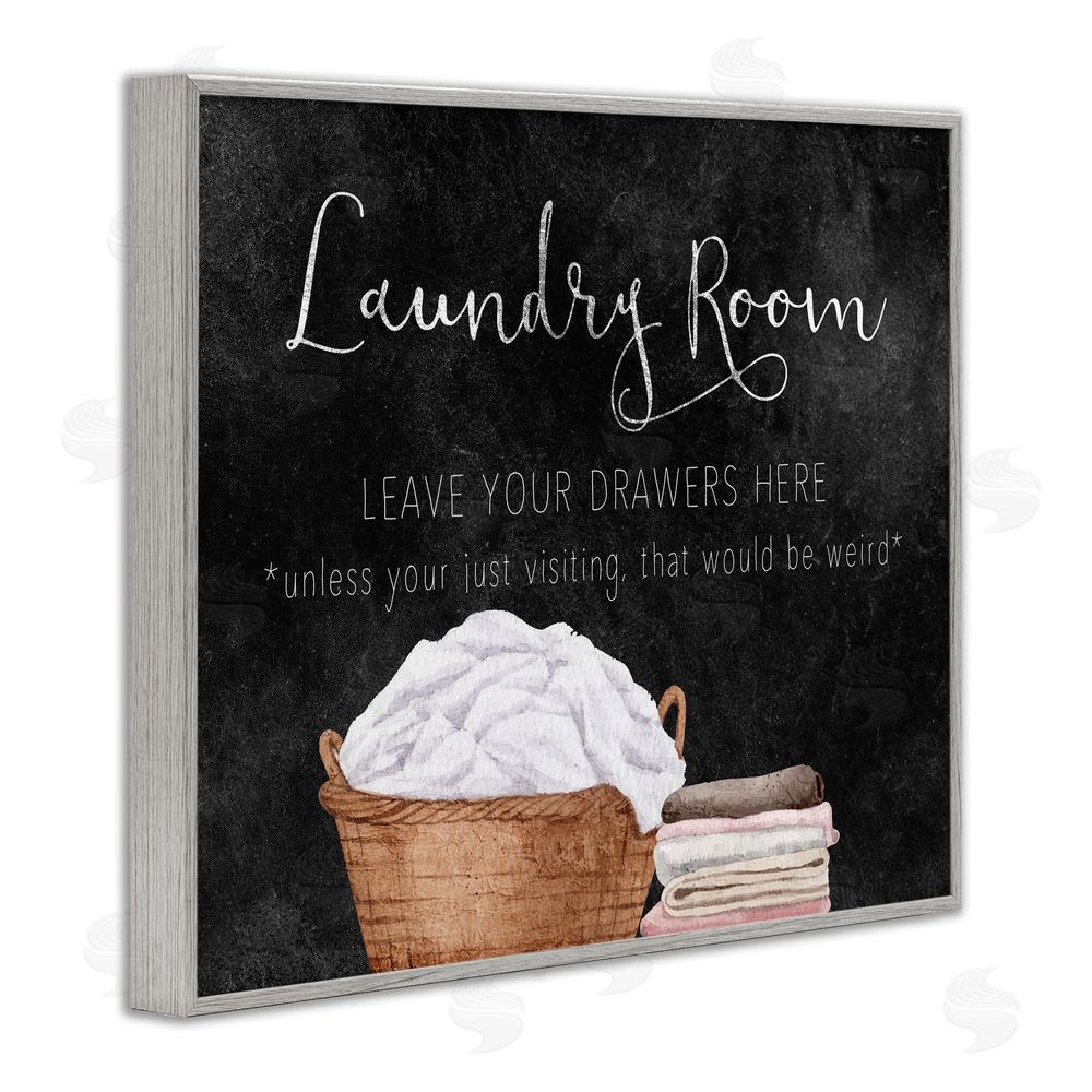 Kim Allen Leave Your Drawers Laundry Gray Framed Giclee Print Wall Art