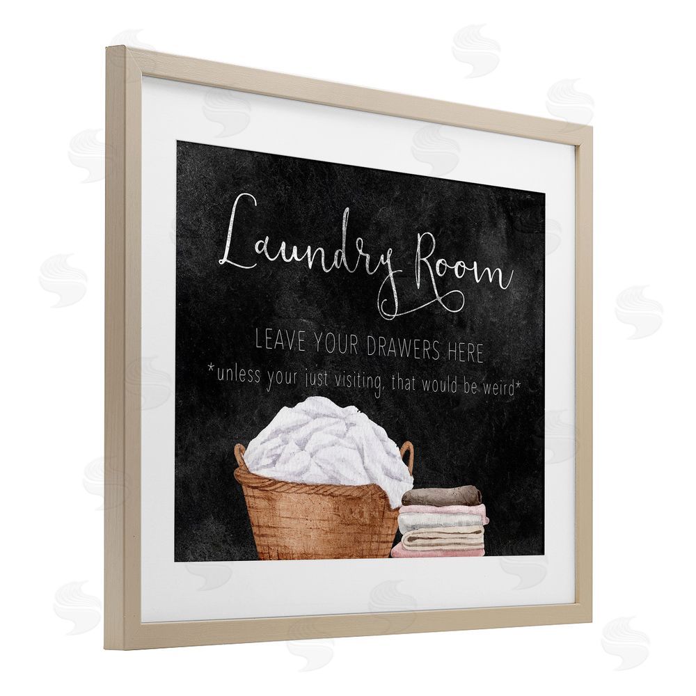 Kim Allen Leave Your Drawers Laundry Brown Framed Print Under Glass Wall Art
