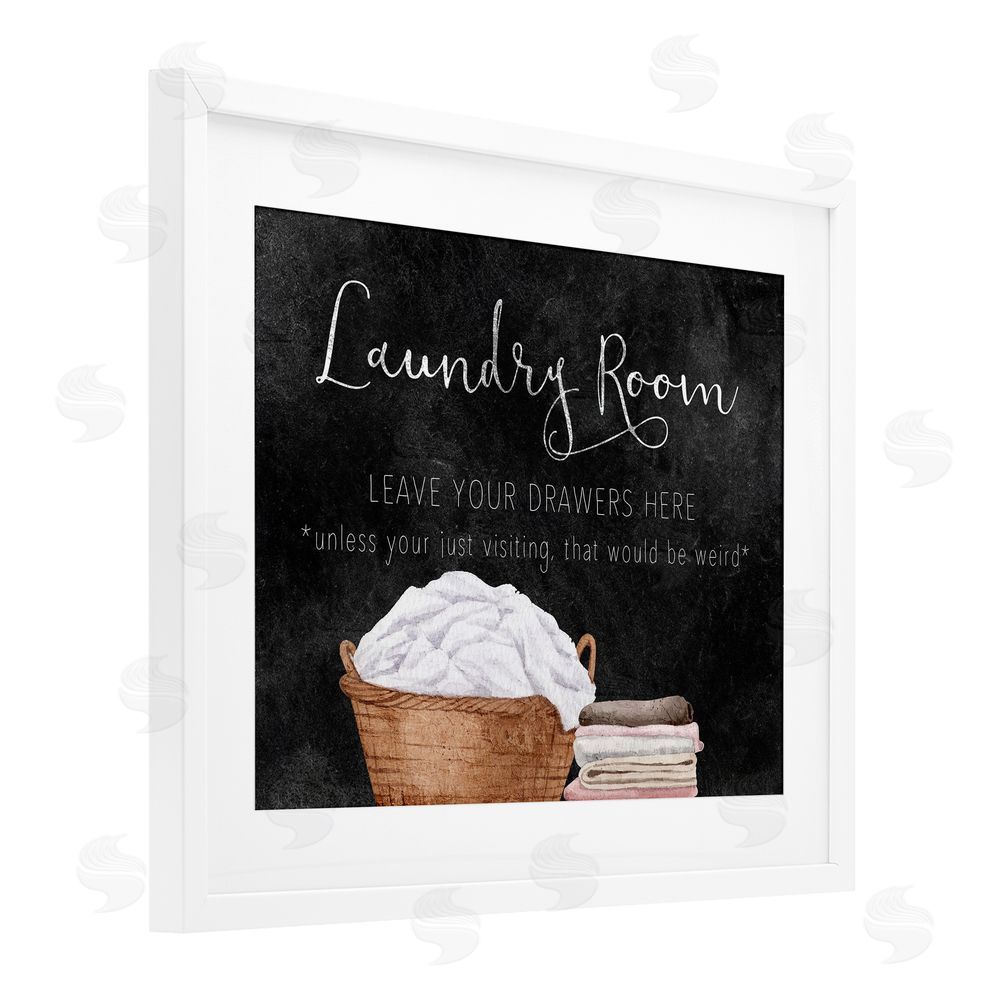 Kim Allen Leave Your Drawers Laundry White Framed Print Under Glass Wall Art