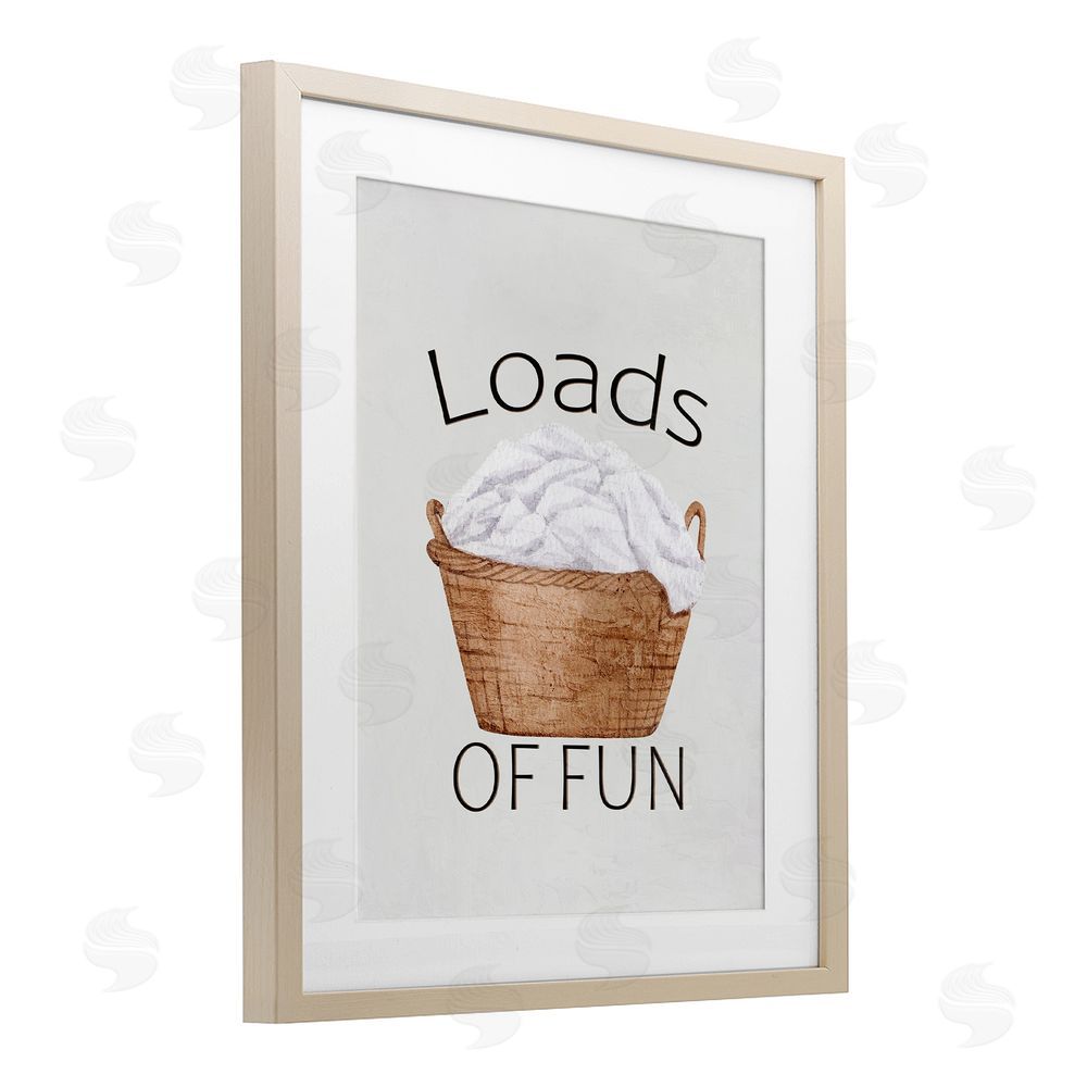 Kim Allen Loads Of Fun Laundry Basket Brown Framed Print Under Glass Wall Art