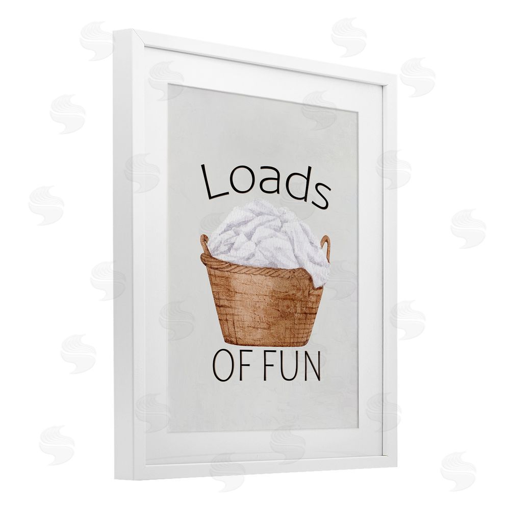 Kim Allen Loads Of Fun Laundry Basket White Framed Print Under Glass Wall Art