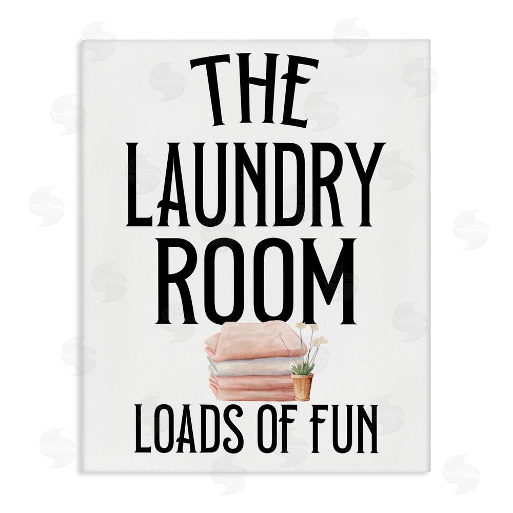 Kim Allen Laundry Room Fun Minimal Stretched Canvas Wall Art Print