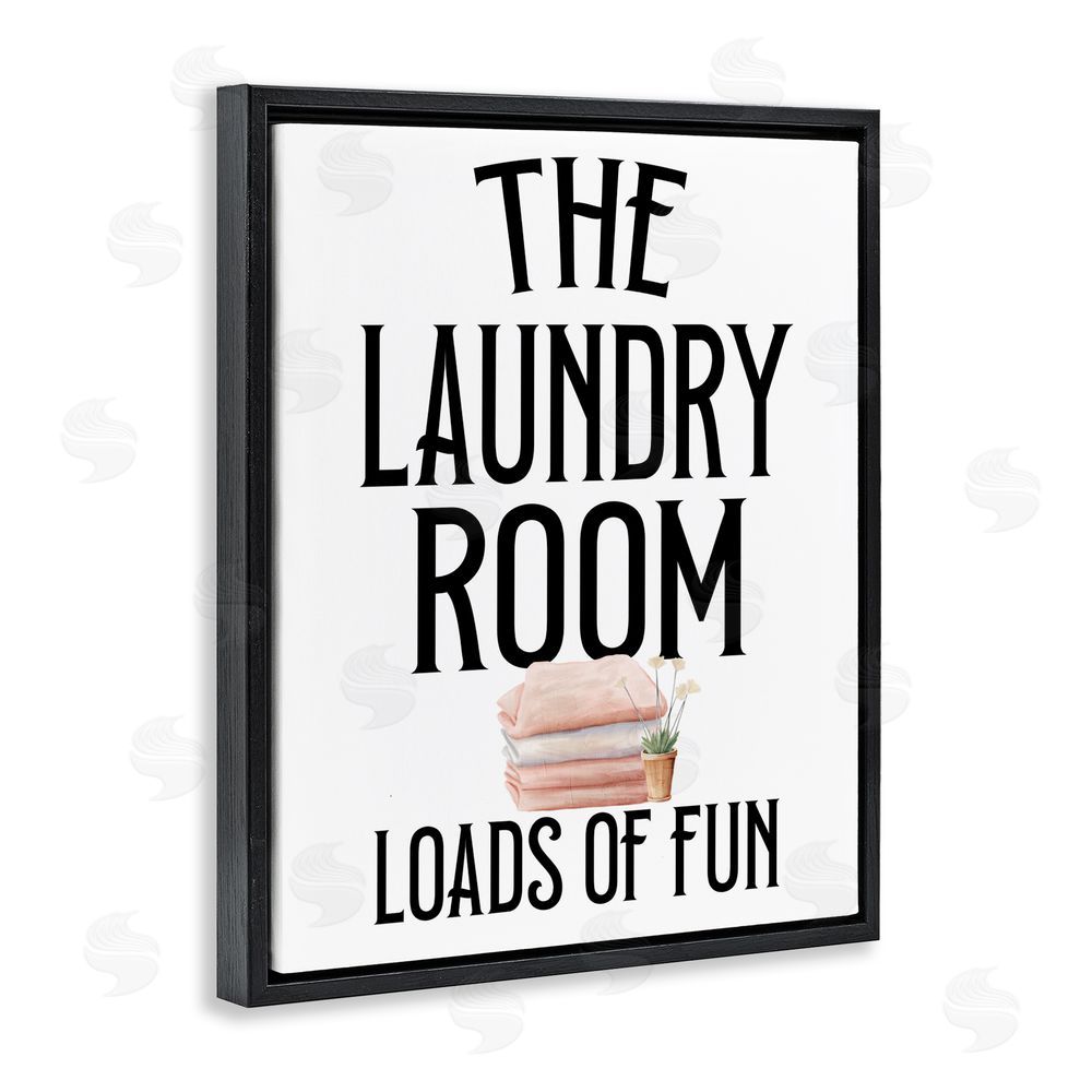 Kim Allen Laundry Room Fun Minimal Black Floating Frame Canvas Wall Art Print