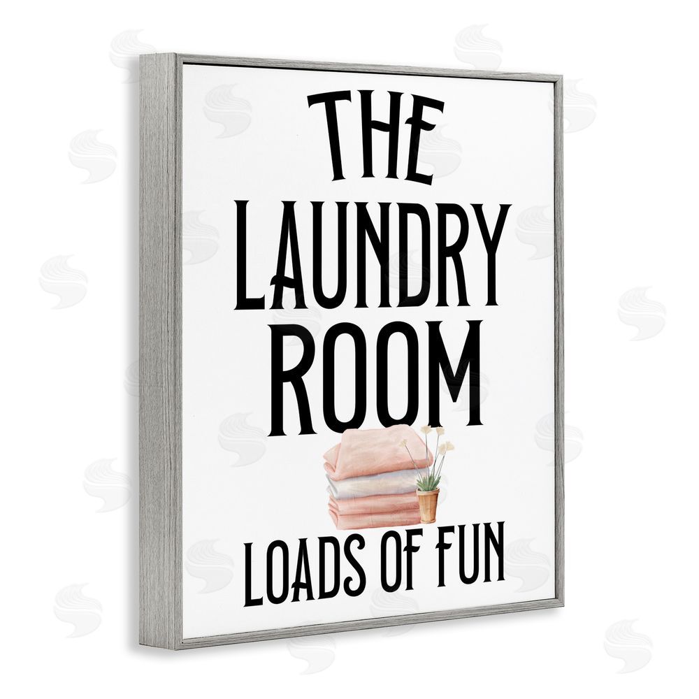 Kim Allen Laundry Room Fun Minimal Gray Framed Giclee Print Wall Art