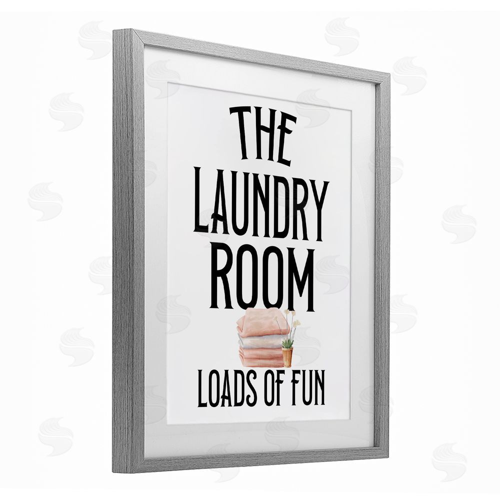 Kim Allen Laundry Room Fun Minimal Gray Framed Print Under Glass Wall Art