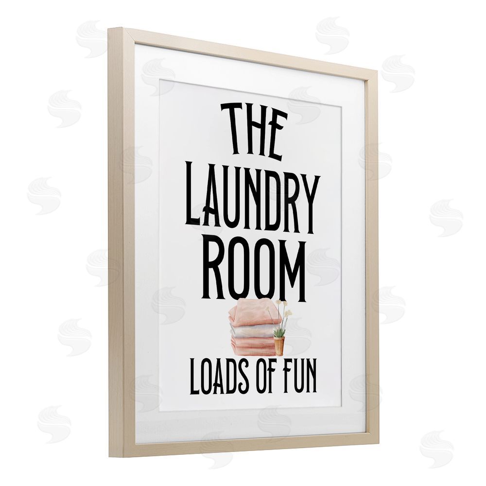Kim Allen Laundry Room Fun Minimal Brown Framed Print Under Glass Wall Art