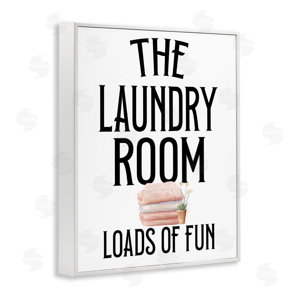 Kim Allen Laundry Room Fun Minimal White Framed Giclee Print Wall Art
