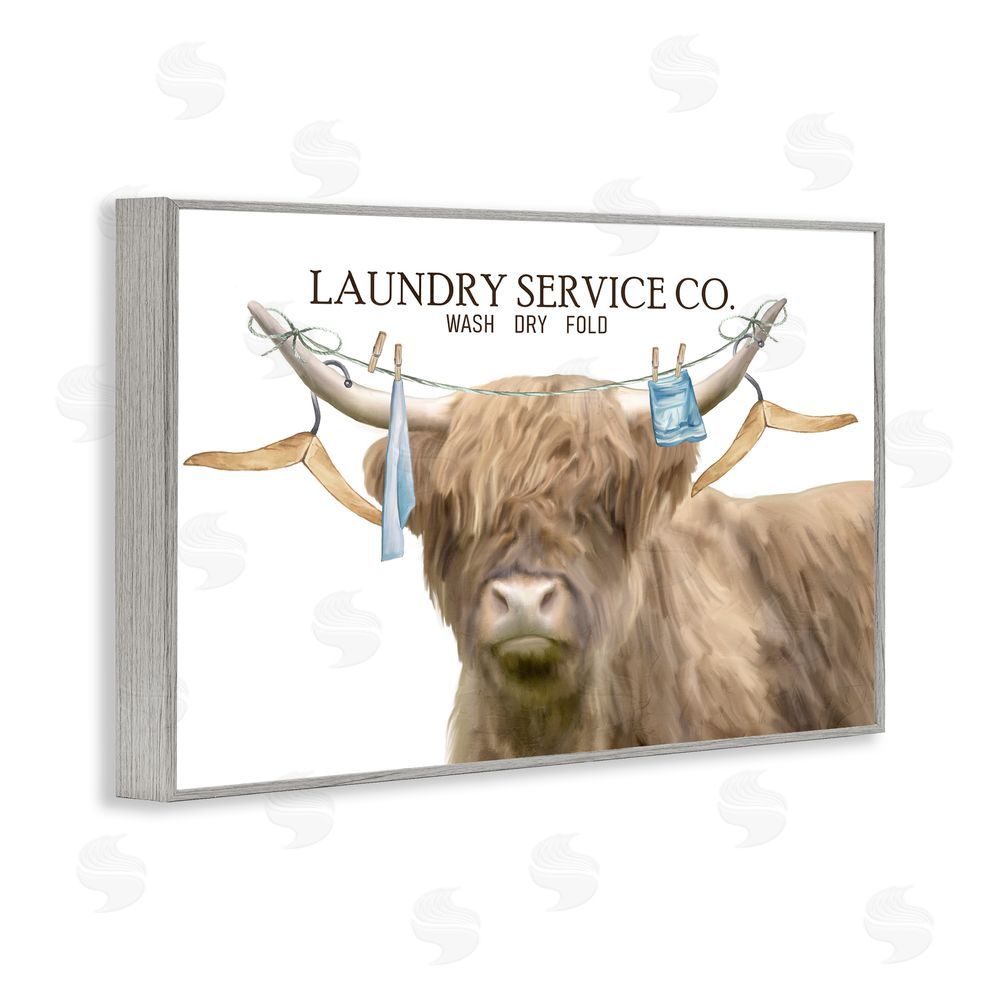 Kim Allen Laundry Service Cattle Gray Framed Giclee Print Wall Art