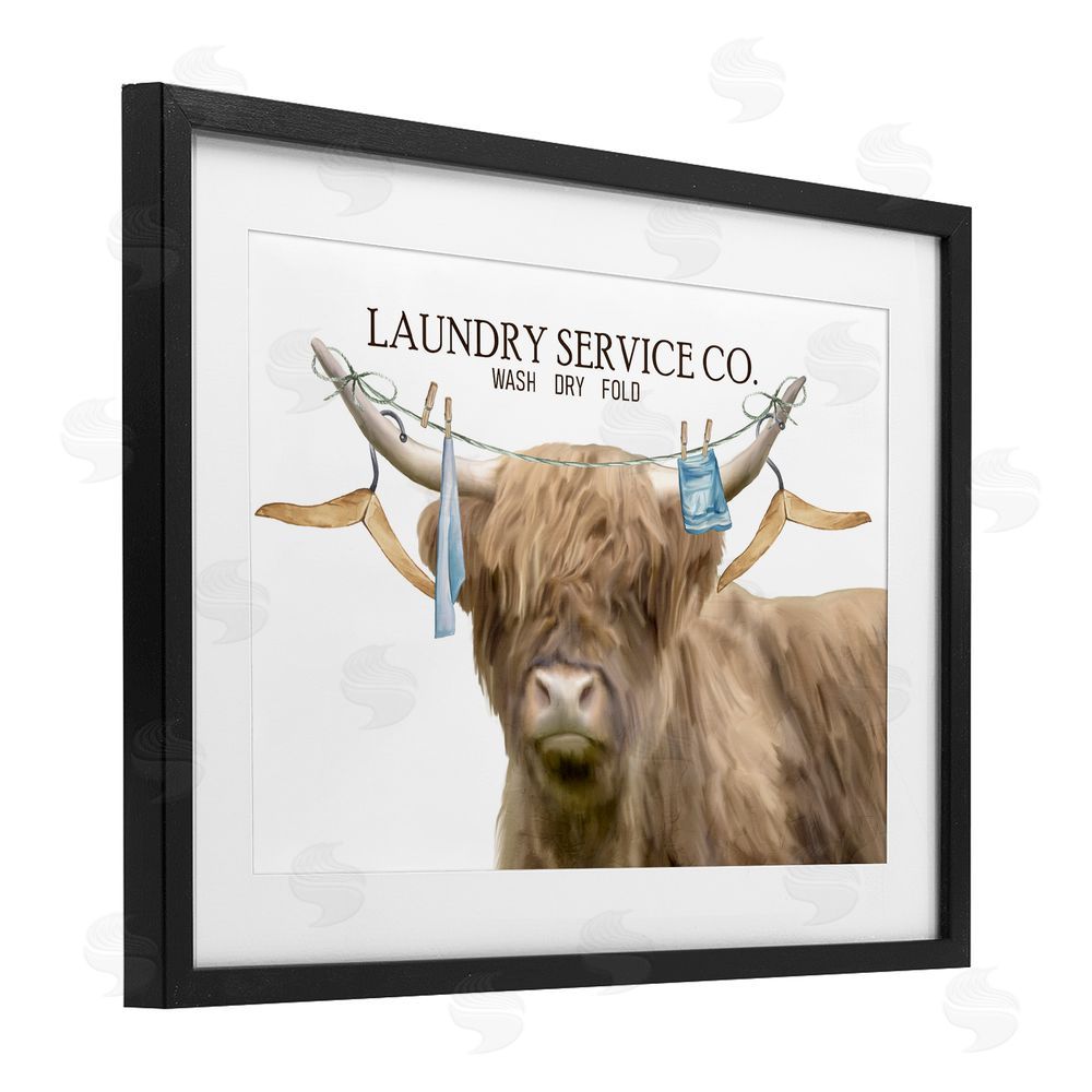 Kim Allen Laundry Service Cattle Black Framed Print Under Glass Wall Art