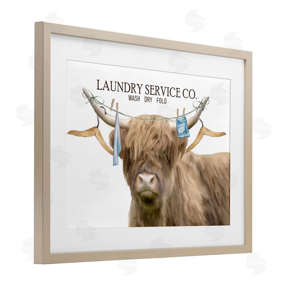 Kim Allen Laundry Service Cattle Brown Framed Print Under Glass Wall Art
