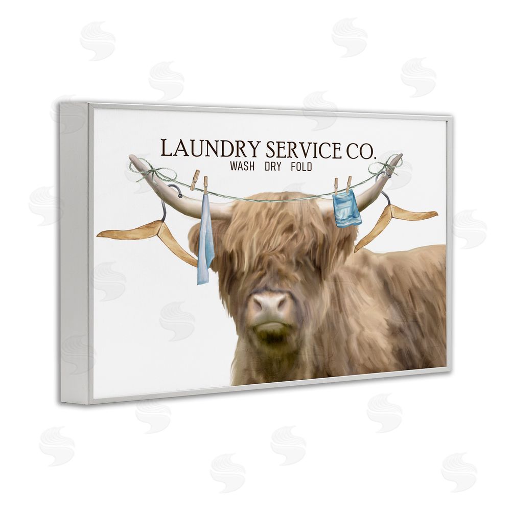 Kim Allen Laundry Service Cattle White Framed Giclee Print Wall Art