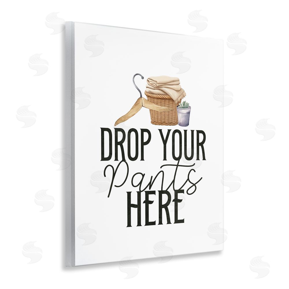 Kim Allen Drop Your Pants Here Minimal Wooden Wall Plaque Art Print