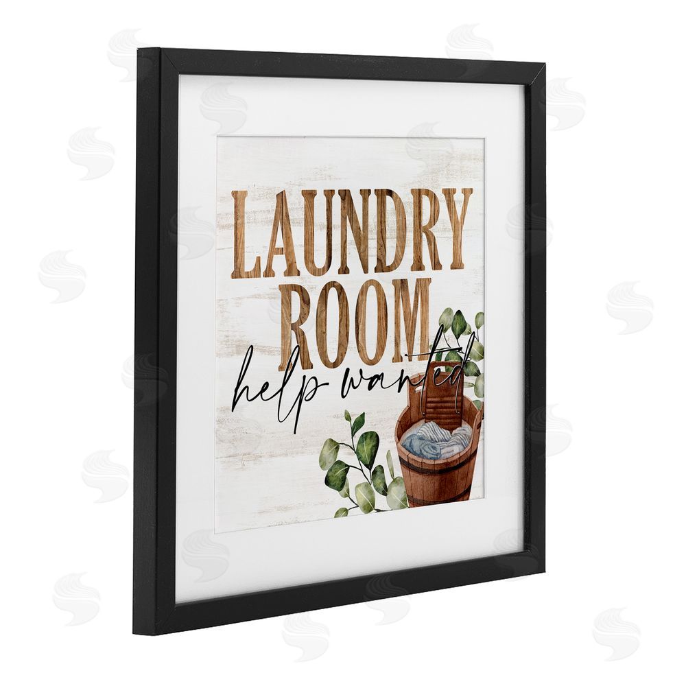 Kim Allen Help Wanted Rustic Laundry Room Black Framed Print Under Glass Wall Art
