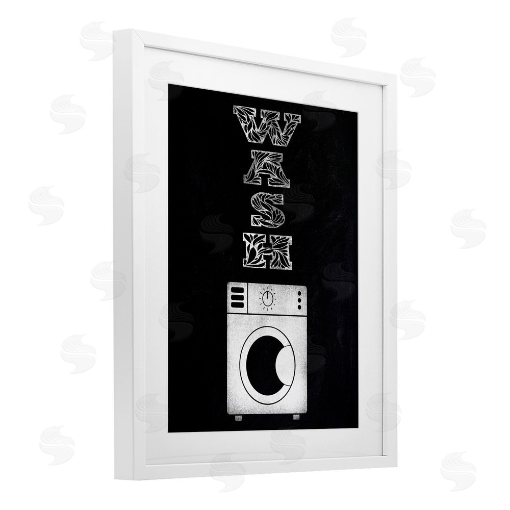 Marcus Prime Laundry Wash Ornate Letters White Framed Print Under Glass Wall Art