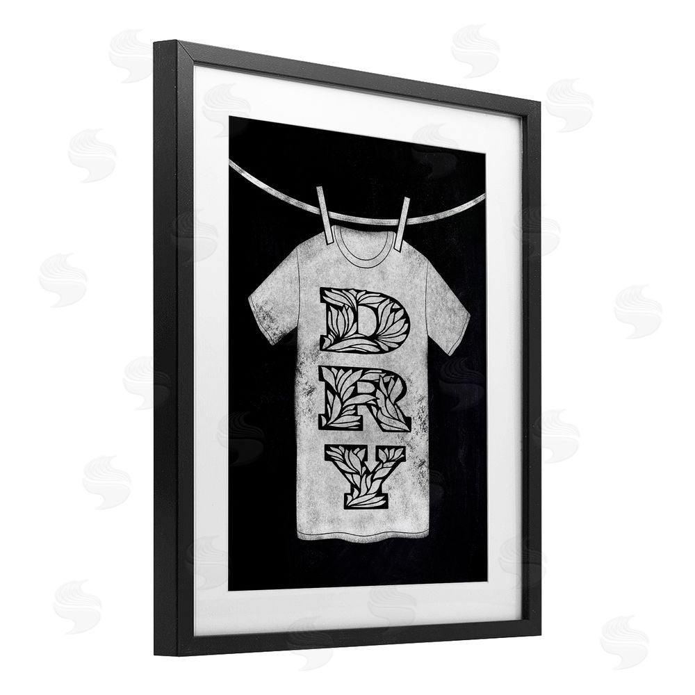 Marcus Prime Laundry Dry Ornate Letters Black Framed Print Under Glass Wall Art
