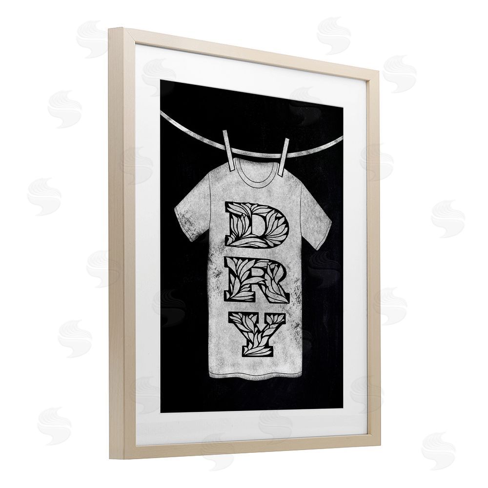 Marcus Prime Laundry Dry Ornate Letters Brown Framed Print Under Glass Wall Art