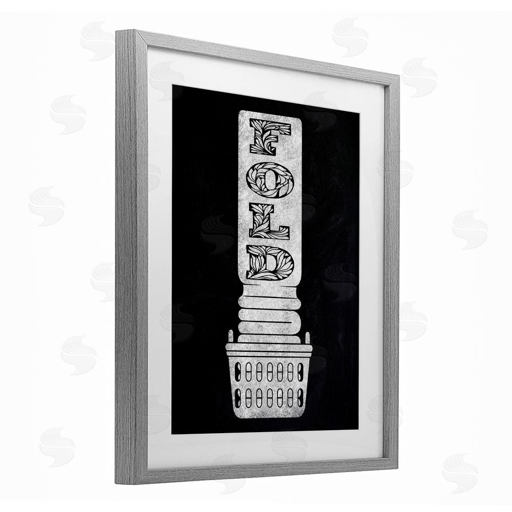 Marcus Prime Laundry Fold Ornate Letters Gray Framed Print Under Glass Wall Art