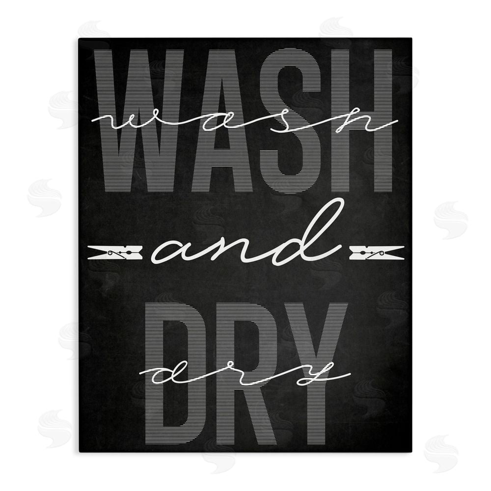 Marcus Prime Wash And Dry Black Minimal Stretched Canvas Wall Art Print