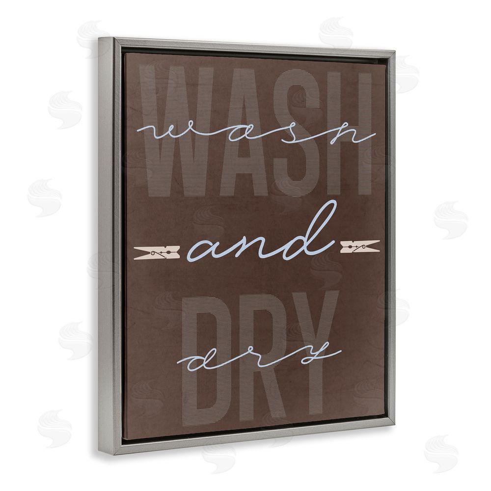 Marcus Prime Wash And Dry Brown Gray Floating Frame Canvas Wall Art Print