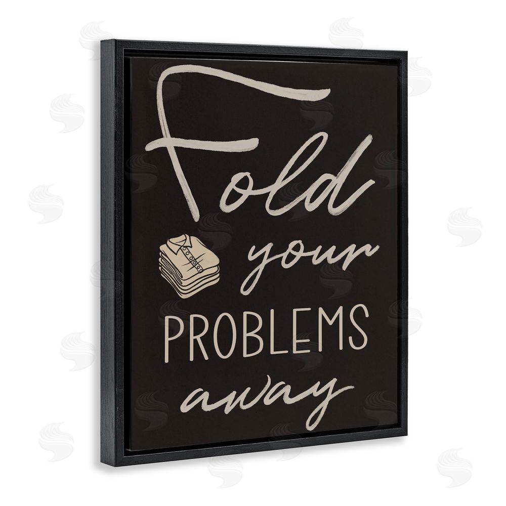 Marcus Prime Fold Your Problems Away Black Floating Frame Canvas Wall Art Print