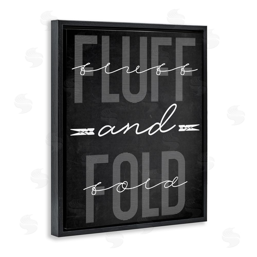 Marcus Prime Fluff & Fold Black Minimal Black Floating Frame Canvas Wall Art Print