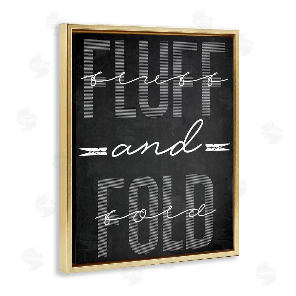 Marcus Prime Fluff & Fold Black Minimal Gold Floating Frame Canvas Wall Art Print