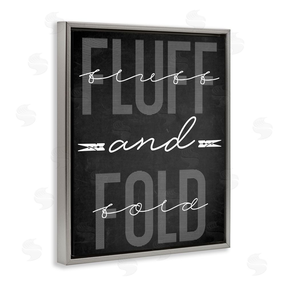 Marcus Prime Fluff & Fold Black Minimal Gray Floating Frame Canvas Wall Art Print