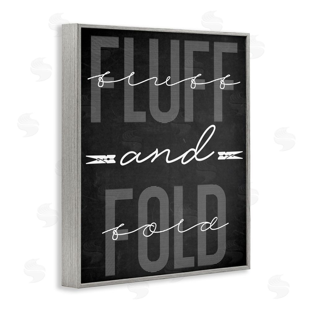Marcus Prime Fluff & Fold Black Minimal Gray Framed Giclee Print Wall Art